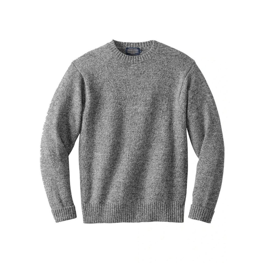 Pendleton Gray Charcoal Washable Shetland Wool Men’s Crew Neck Sweater XL EUC
